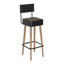 Ver imagem 4 de Kit 04 Banquetas Alta para Cozinha Área Gourmet Barcelona com Encosto Couríssimo Preto - Abmaza