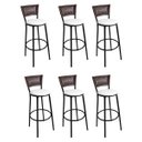 Ver imagem 1 de Kit 6 Banquetas Bistrô Aço Hawaii Assento Branco
