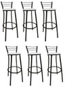 Ver imagem 1 de Kit 6 Banquetas Bistrô Aço Pintura Epóxi Preta Assento Branco