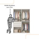 Ver imagem 4 de Guarda Roupa Modulado Versa MDF 4 Portas com 3 Cabideiros 3 Gavetas e 2 Prateleiras