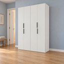 Ver imagem 1 de Guarda Roupa Modulado Versa MDF 4 Portas com 3 Cabideiros 3 Gavetas e 2 Prateleiras