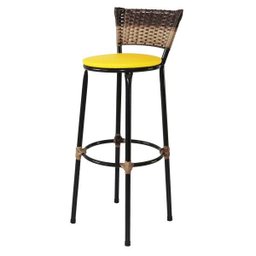 Banqueta Bistrô Aço Junco Sintetico Degrade Assento Amarelo - 2