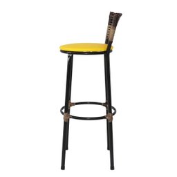 Banqueta Bistrô Aço Junco Sintetico Degrade Assento Amarelo - 3