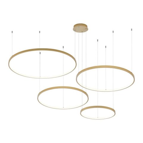 Lustre Pendente Astraled Bevis Pl-9738 Dourado Led Bivolt Dourado Pl-9738