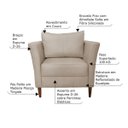 Ver imagem 2 de Kit 3 Poltronas Decorativa Sala de Estar Pés Palito Lubbock Couro Bege - Gran Belo