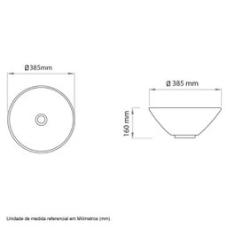 Cuba de Apoio Redonda Ica100 38cm Branca Icasa - 2