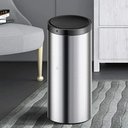 Ver imagem 1 de Lixeira Automática Redonda 50l com Sensor Prática e Moderna Cor:aço Inox