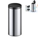 Ver imagem 2 de Lixeira Automática Redonda 50l com Sensor Prática e Moderna Cor:aço Inox
