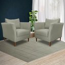Ver imagem 6 de Kit 3 Poltronas Decorativa Sala de Estar Pés Palito Lubbock Couro Fendi - Gran Belo