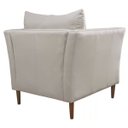 Ver imagem 7 de Kit 3 Poltronas Decorativa Sala de Estar Pés Palito Lubbock Couro Off White - Gran Belo