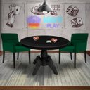 Ver imagem 7 de Mesa de Jogos Carteado Montreal Redonda Tampo Reversível Preto com 2 Cadeiras Vicenza Verde - Gran