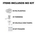 Ver imagem 3 de Pia Lavatório Banheiro 4l Branca + Torneira Reforçada Branca