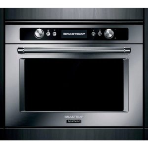 Forno de embutir elétrico a vapor Brastemp Gourmand 34 litros inox com cozimento a baixa temperatura