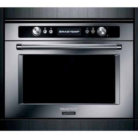Forno de embutir elétrico a vapor Brastemp Gourmand 34 litros inox com cozimento a baixa temperatura