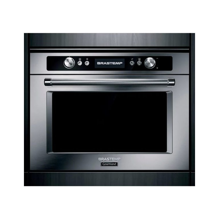 Forno de embutir elétrico a vapor Brastemp Gourmand 34 litros inox com cozimento a baixa temperatura