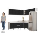 Ver imagem 5 de Armário de Cozinha Modulado de Canto 7 Peças Cp19 Balcão sem Tampo Branco/preto - Lumil Lumil Móveis