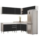 Ver imagem 1 de Armário de Cozinha Modulado de Canto 7 Peças Cp19 Balcão sem Tampo Branco/preto - Lumil Lumil Móveis