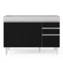 Ver imagem 7 de Armário de Cozinha Modulado de Canto 7 Peças Cp19 Balcão sem Tampo Branco/preto - Lumil Lumil Móveis