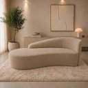 Ver imagem 1 de Sofá Divã Orgânico Charlotte Sala 160cm Bouclé Cappuccino
