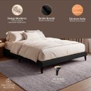 Ver imagem 2 de Cama Japonesa Queen Size Veneza 165cm Base Box Orgânica Bouclê Estofada Pés de Ferro:Bouclê Preto