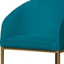 Ver imagem 4 de Poltrona Banqueta Decorativa Mia Suede Base Metal Dourada - Estopar Poltrona Mia Suede Azul Turquesa