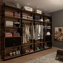 Ver imagem 1 de Closet Industrial Marseille 4 Gavetas 8 Prateleiras 2 Cabideiros Black/brise - Panorama Móveis