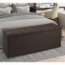 Ver imagem 4 de Recamier Baú 0,90m Madrid Suede Marrom Dal Poz Estofados
