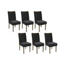 Ver imagem 1 de Cadeira Sala de Jantar 2cad129ng Kit 6 Un Nogueira/suede Preto A038 - Kappesberg