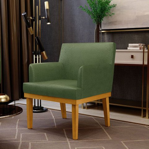 Poltrona Decorativa para Sala de Estar e Recepção Beatriz W01 Facto Verde Musgo - Lyam Decor