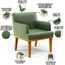 Ver imagem 3 de Poltrona Decorativa para Sala de Estar e Recepção Beatriz W01 Facto Verde Musgo - Lyam Decor