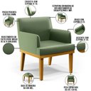 Ver imagem 4 de Poltrona Decorativa Para Sala De Estar E Recepção Beatriz W01 Facto Verde Musgo - Lyam Decor