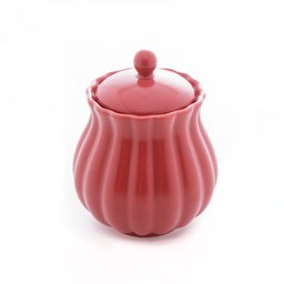 Açucareiro De Porcelana Pétala Vermelho Matt 10,5X8,5Cm - 1