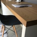 Ver imagem 5 de Escrivaninha Mesa Escritório Gaveteiro 2 Gavetas com Nicho Toq Branco/Olmo Artany
