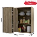 Ver imagem 3 de Armário de Cozinha Aéreo de Canto 98cm com Nicho G768 Maxxi Kappesberg - Nogal