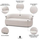 Ver imagem 3 de Sofá 2 Lugares Living Orgânico Sala de Estar 140cm Conka F05 Veludo Bege - Mpozenato