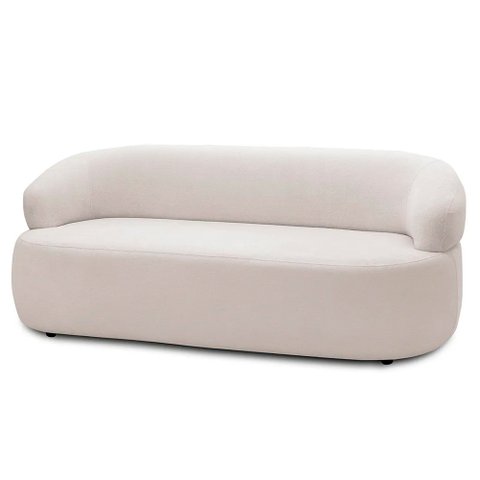Sofá 2 Lugares Living Orgânico Sala de Estar 140cm Conka F05 Veludo Bege - Mpozenato