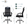 Kit 2 Cadeiras de Escritório Presidente Cairo com Relax Regulagem Giratória Mesh Pretas - 6