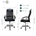 Ver imagem 6 de Kit 2 Cadeiras de Escritório Presidente Cairo com Relax Regulagem Giratória Mesh Pretas