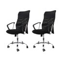 Ver imagem 1 de Kit 2 Cadeiras de Escritório Presidente Cairo com Relax Regulagem Giratória Mesh Pretas