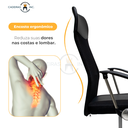 Ver imagem 3 de Kit 2 Cadeiras de Escritório Presidente Cairo com Relax Regulagem Giratória Mesh Pretas