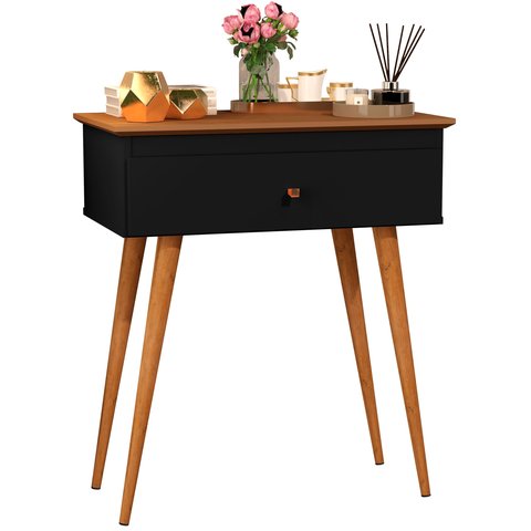 Aparador Buffet Penteadeira Europa Pés Madeira- Preto Freijó