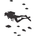 Ver imagem 2 de Adesivo de Box Mergulhador com Peixes