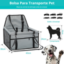 Ver imagem 3 de Cadeirinha Assento Pet Carro Transporte Cão Gato Cinza