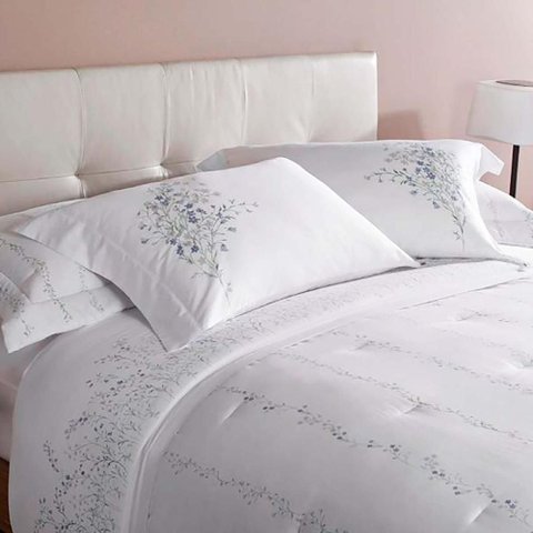 Jogo de Cama Queen 300 Fios Blue Daisy - Buddemeyer Estampado