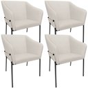Ver imagem 1 de Kit 4 Cadeiras para Sala de Jantar Estar Living Olívia L02 Linho Cru - Lyam Decor
