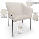 Ver imagem 4 de Kit 4 Cadeiras para Sala de Jantar Estar Living Olívia L02 Linho Cru - Lyam Decor
