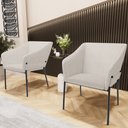 Ver imagem 2 de Kit 4 Cadeiras para Sala de Jantar Estar Living Olívia L02 Linho Cru - Lyam Decor
