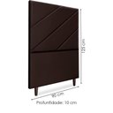 Ver imagem 3 de Cabeceira Solteiro 90 Cm com Frame Cristal Corino Marrom Artte