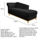 Ver imagem 4 de Kit Diva Recamier Vanessa 140cm Lado Direito e 02 Poltronas Laura Suede - ADJ Decor RECAMIER DIVÃ SO