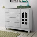 Ver imagem 1 de Cômoda de Bebê 4 Gavetas 1 Porta Selena Carolina Baby